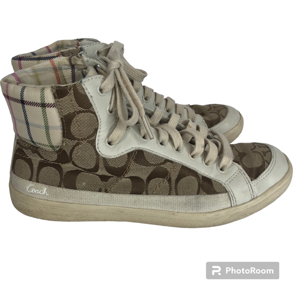 Coach Vintage Ellis Logo High Top Sneakers Size 8